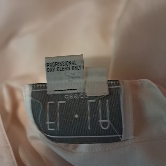 El La Design Cream Convertible Long Sleeved 100% Silk Blouse Size XL - Picture 6 of 8